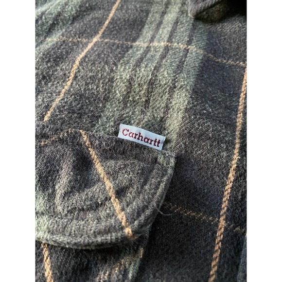Vintage Carhartt Plaid Button Down XXL Union Made in USA Iconic RARE Mocha 2XL - Picture 4 of 5
